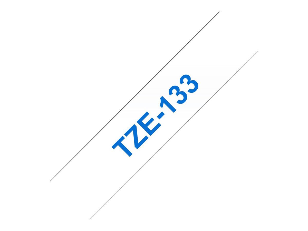 Brother TZe-133 - Blau auf durchsichtig - Rolle (1,2 cm x 8 m)