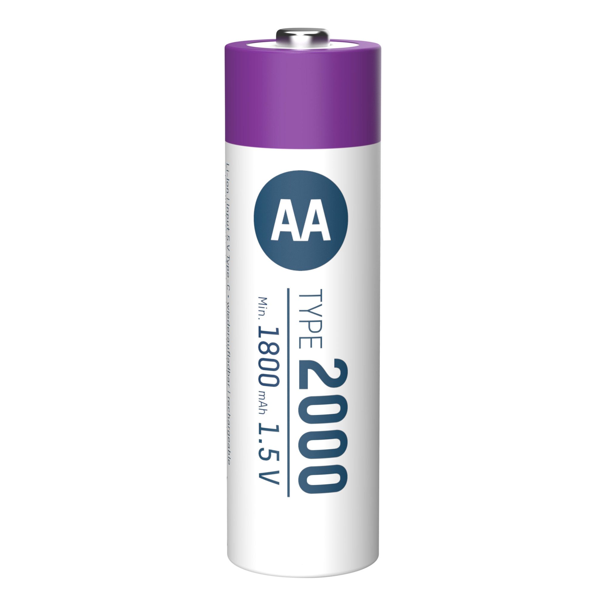 Ansmann 1312-0036 - Wiederaufladbarer Akku - AA - Lithium-Ion (Li-Ion) - 1,5 V - 4 Stück(e) - 1800 mAh
