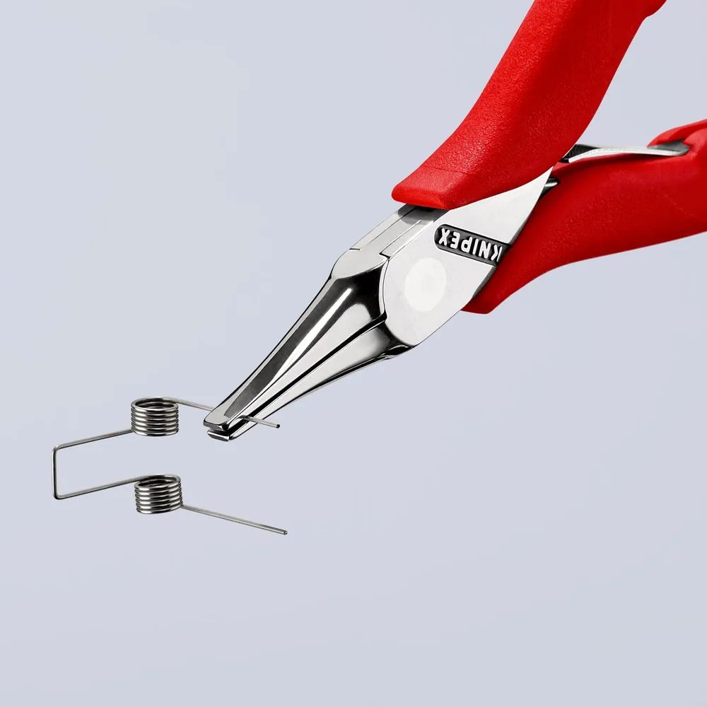 KNIPEX 35 11 115 Elektronik-Greifzange mit durchgestecktem Gelenk mit rutschhemmenden Kunststoff-Hüllen 115 mm