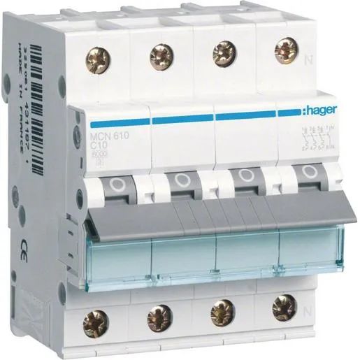 Hager LS-SCHALTER 3P+N 10A-C 6KA4PLE / HAGER MCN610