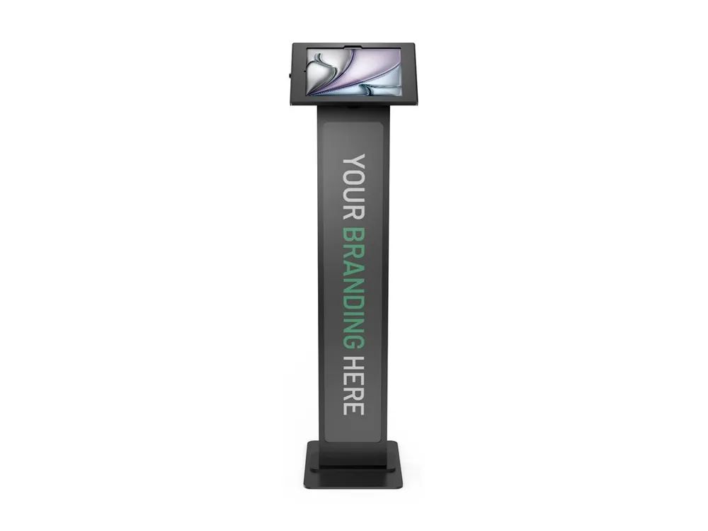Compulocks iPad Air M2 & M3 11", Apex Enclosure Brandable Floor Stand - Black - Gehäuse - für Tablett - Branding-fähig - verriegelbar - Metall, Polypropylen - Schwarz - Bildschirmgröße: 27.9 cm (11")