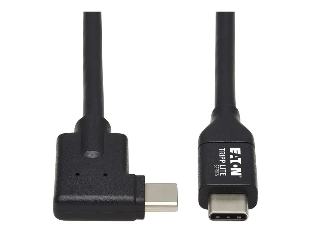 Eaton Tripp Lite Series USB C Cable (M/M) - USB 3.2 Gen 1, Thunderbolt 3, 60W PD Charging, Right-Angle Plug, Black, 2 m (6.6 ft.)