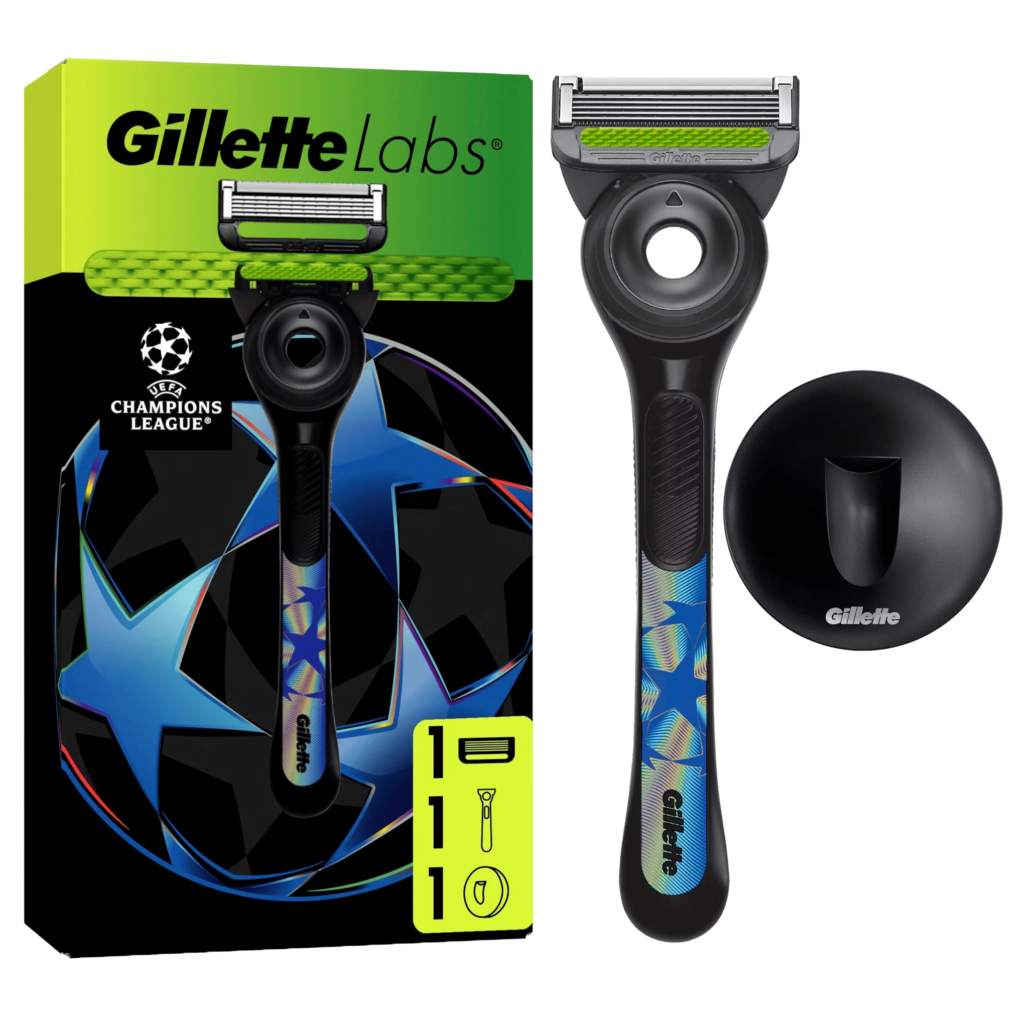 Gillette Labs Rasierapparat mit 1 Klinge + Duschanhänger "UEFA Champions League"