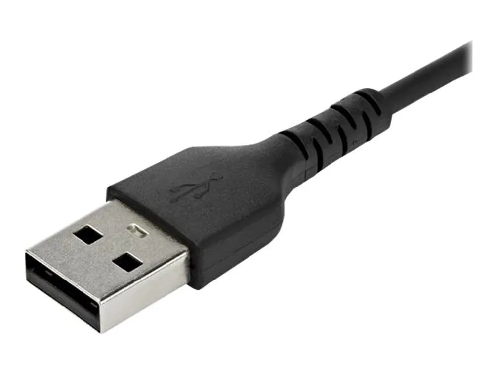 StarTech.com 1m USB-A auf USB-C Ladekabel - Dauerhaftes USB 2.0 auf USB Typ-C Datenübertragungs- und Schnellladekabel - Robuster TPE-Mantel Aramidfaser, M/M, 3A - Schwarz (RUSB2AC1MB)