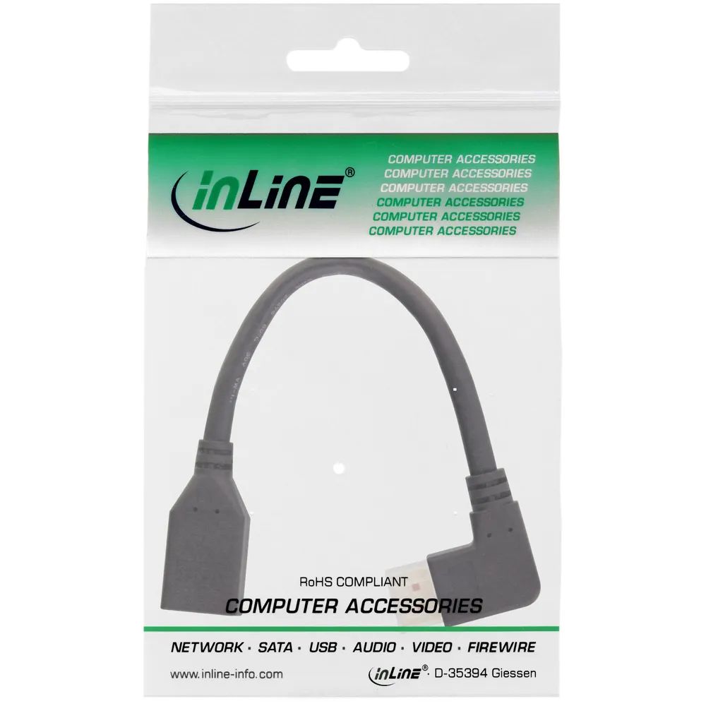 InLine DisplayPort 1.4 Adapterkabel ST/BU - 8K4K - rechts gewinkelt