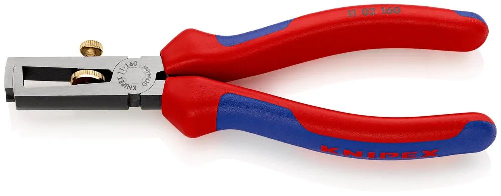 KNIPEX Abisolierzange mit Öffnungsfeder, universal mit Mehrkomponenten-Hüllen schwarz atramentiert 160 mm