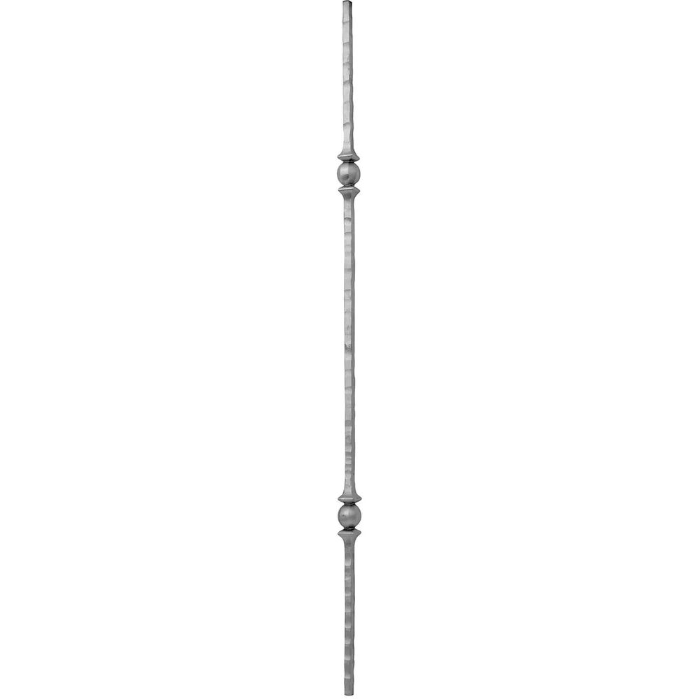 ARTEFERRO Zierstab VK 12 mit 2 Knöpfe, Länge 1000 mm, Schmiedeeisen gehämmert