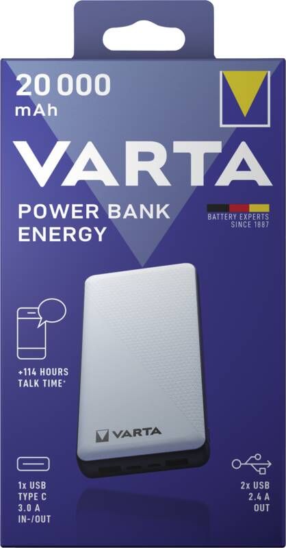 Varta Powerbank Power Bank Energy 20000mAh +Ladekabel Open-Box