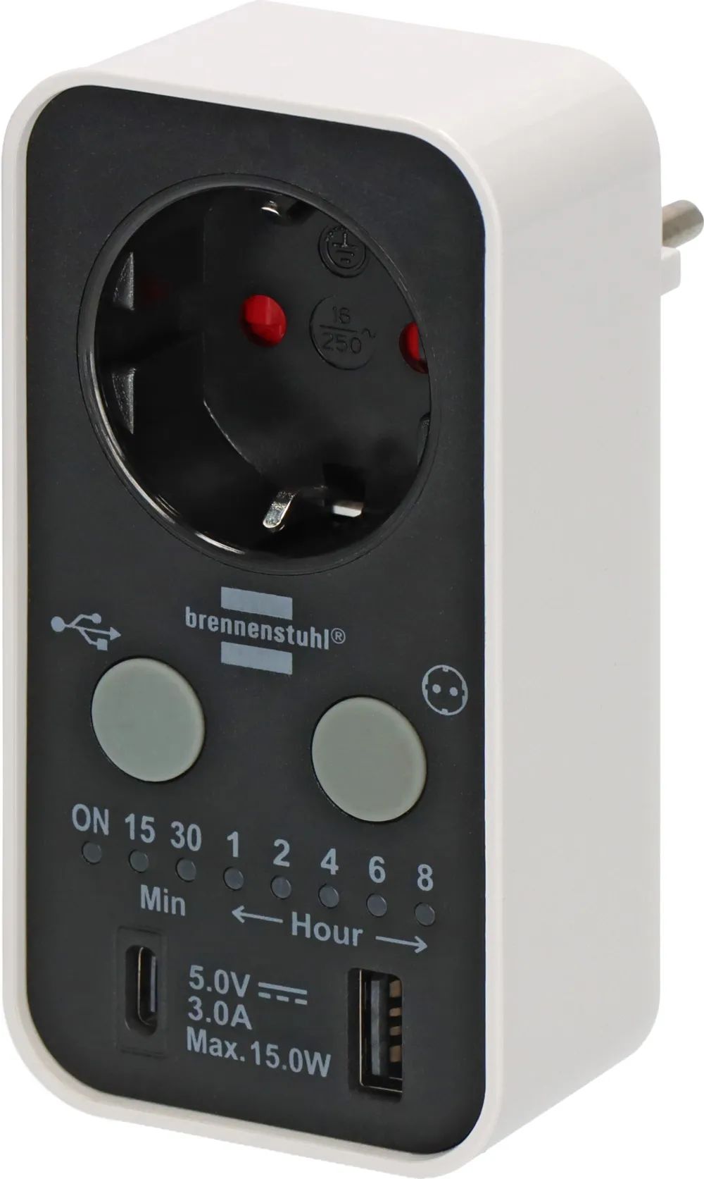Brennenstuhl Digitaler Countdown Timer m. USB A/C