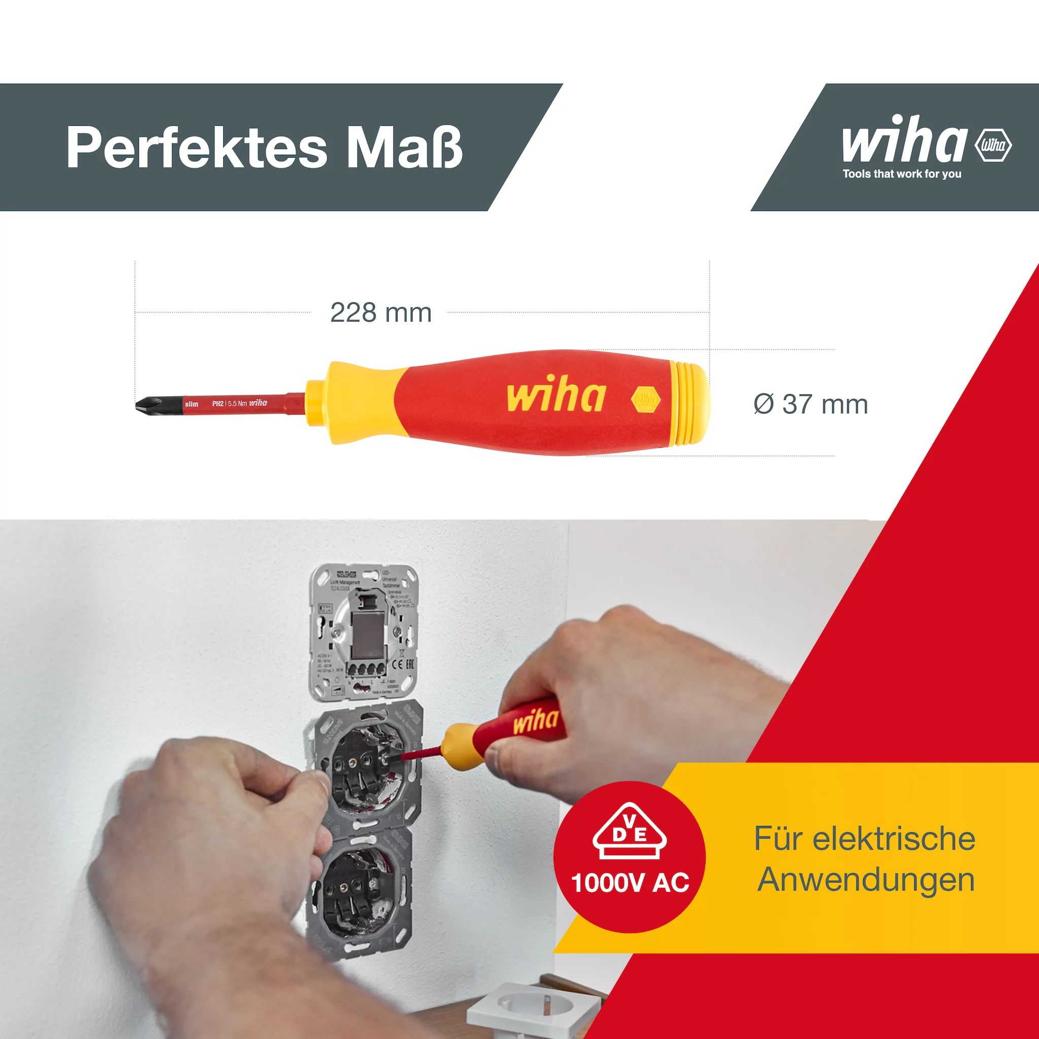 Wiha Schraubendreher mit Bitmagazin PocketMax® electric gemischt mit 4 slimBits