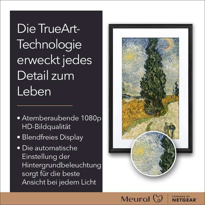 Netgear Meural Canvas II MC321 - Digitaler Bilderrahmen - 2 GB RAM - 8 GB - 54.6 cm (21.5")