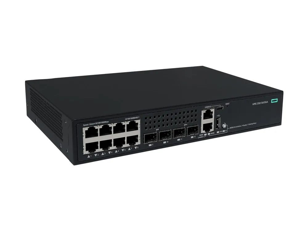 HPE Networking Comware 2150 8p 10M/100M/1G 2p SFP 1G 2p SFP+ 1G/10G - Switch - L3 - managed - 8 x 10/100/1000Base-T + 2 x 1000Base-X SFP + 2 x 1 Gigabit / 10 Gigabit SFP+ (Uplink / Stacking)