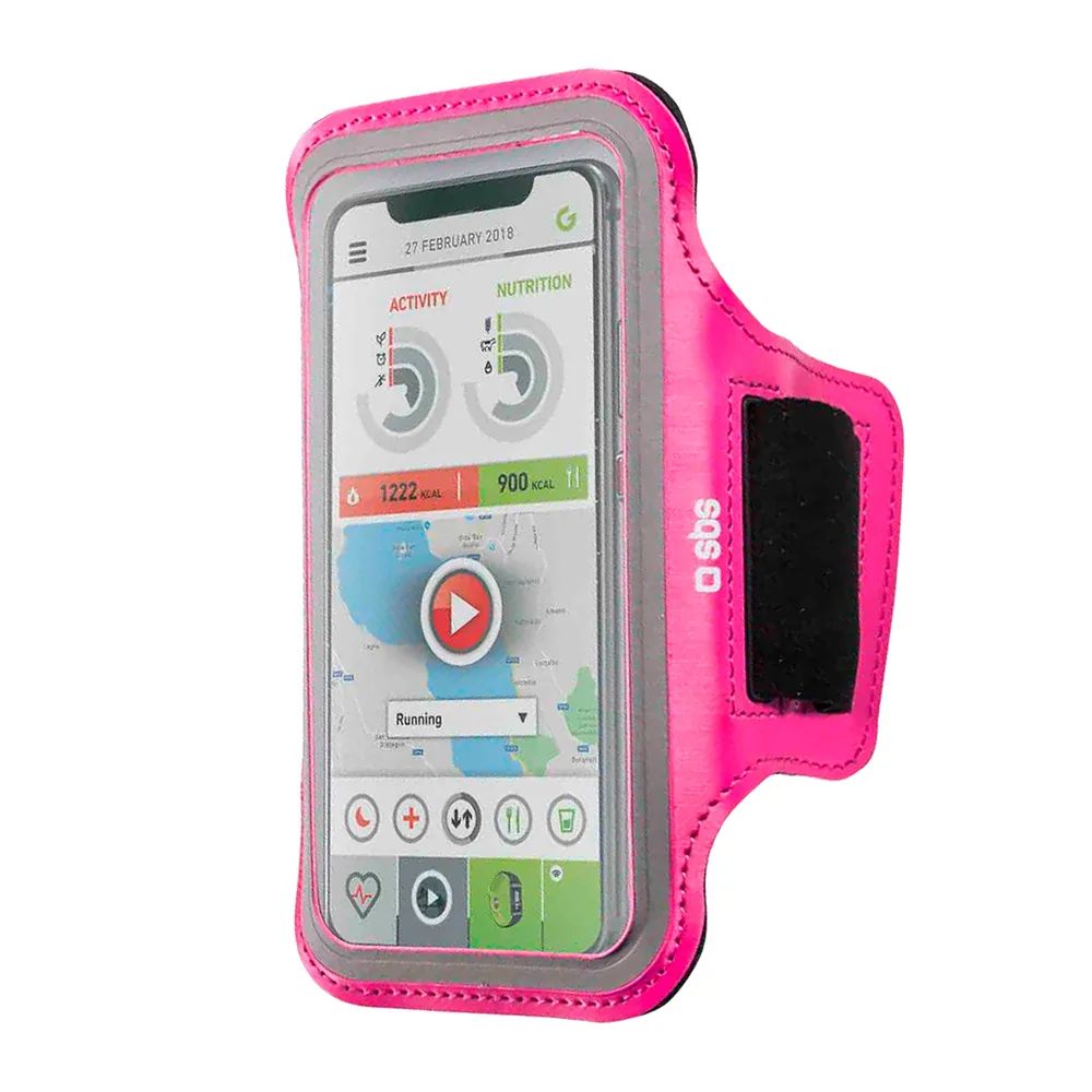 SBS Sportarmband für Smartphones bis 5" pink