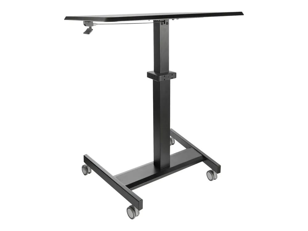 StarTech.com Höhenverstellbarer Schreibtisch - Sit Stand Workstation - Ergonomischer Stehpult mit Rollen - One-Touch-Lift für Lehrer/Schüler (STSCART2)
