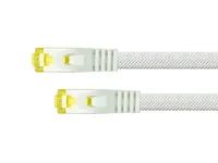 PYTHON Series RJ45 Patchkabel mit Cat. 7 Rohkabel - Rastnasenschutz (RNS) und Nylongeflecht - S/FTP - PiMF - halogenfrei - 500MHz - OFC - weiß - 3m