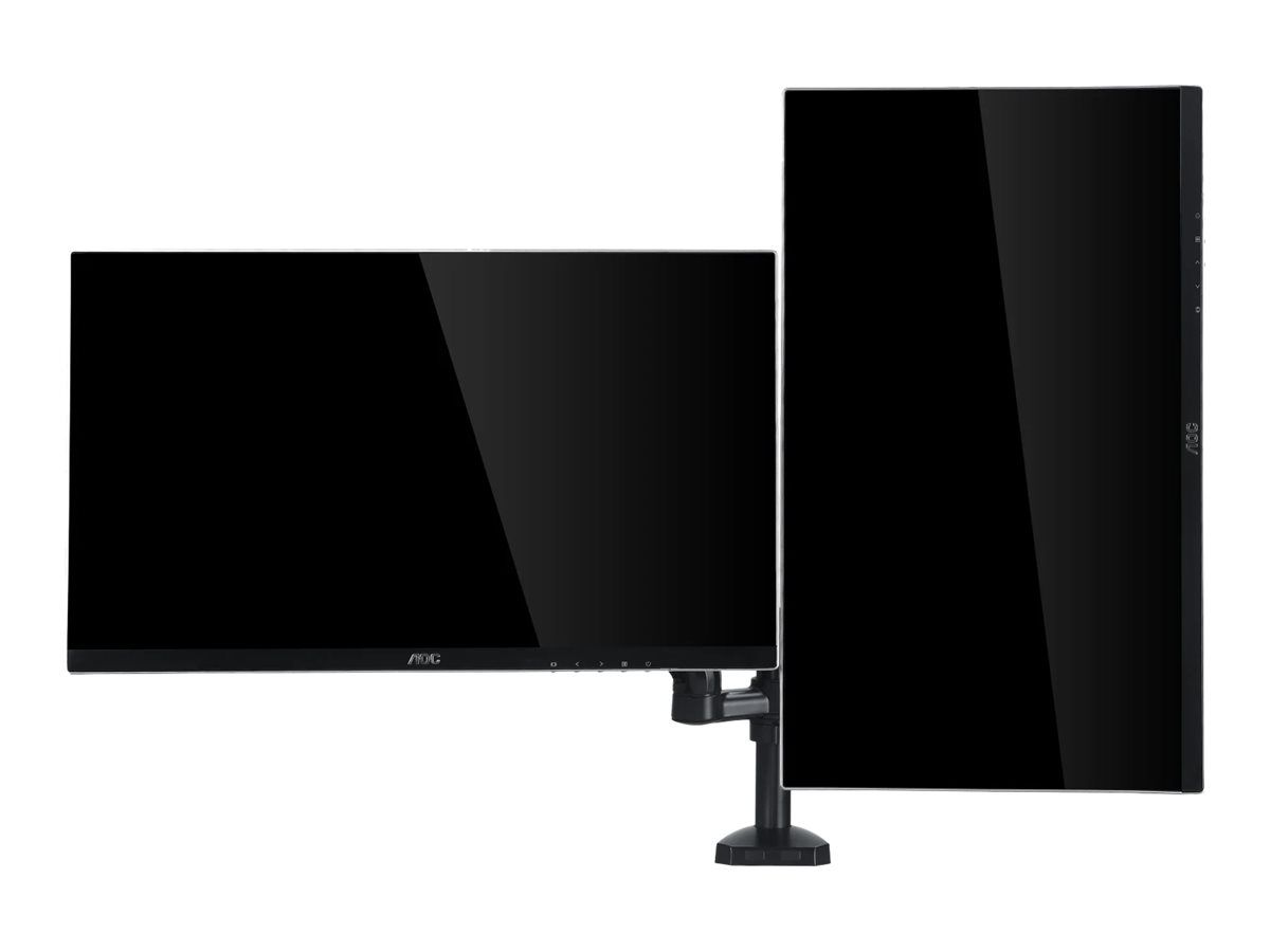 AOC AD110D0 - Befestigungskit - einstellbarer Arm - für 2 LCD-Displays - Aluminiumlegierung - Schwarz - Bildschirmgröße: bis zu 68,6 cm (bis zu 27 Zoll)