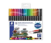 STAEDTLER 3187 - Doppelspitzenfilzstift - permanent - verschiedene Farben - 3 mm / 0.5 mm - fein / extrafein (Packung mit 12)