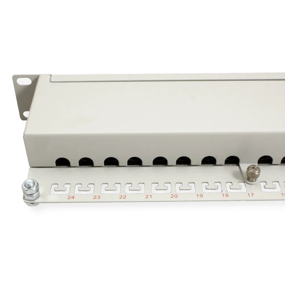 ROLINE Cat.6 (Class E) 19-Zoll-Patchpanel, 24P, geschirmt, grau