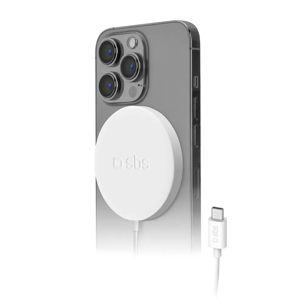 SBS Induktionslader MagSafe 15W für iPhone mit 1m Kabel weiß