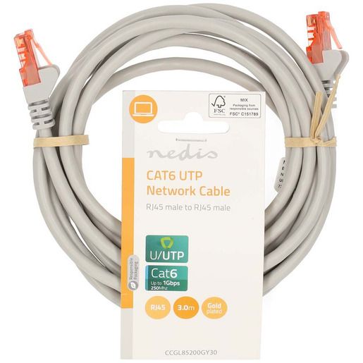 Nedis NETZWERKKABEL KAT6 RJ45/RJ45 / NEDIS CCGL85200GY30 3M CCGL85200GY30