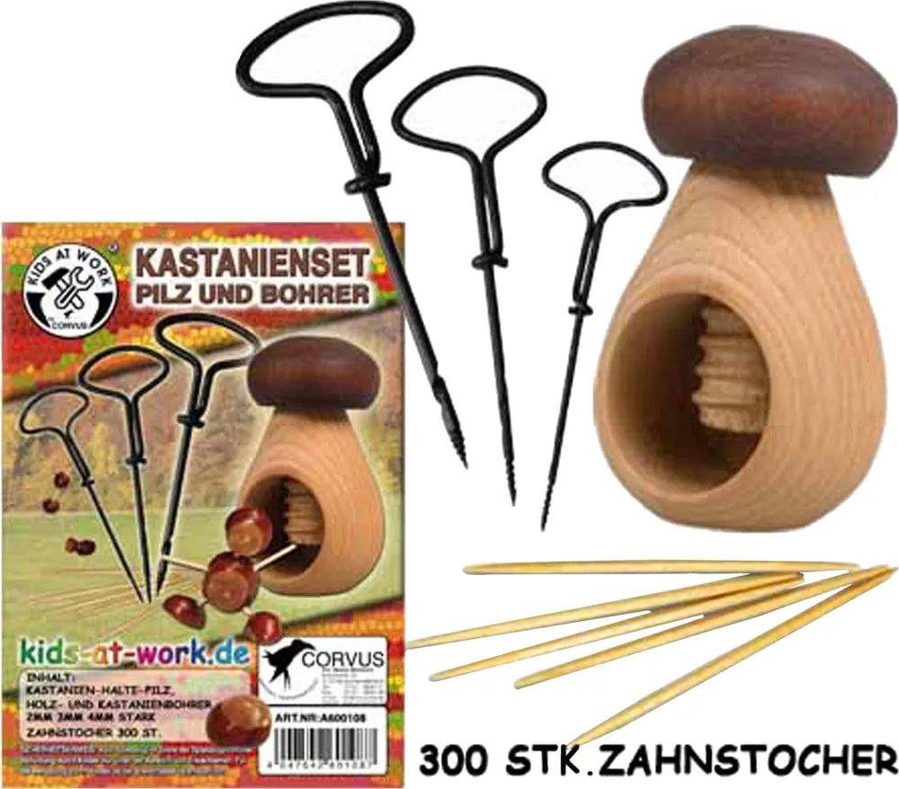 CORVUS Kids at Work Kastanienset Pilz u. Bohrer