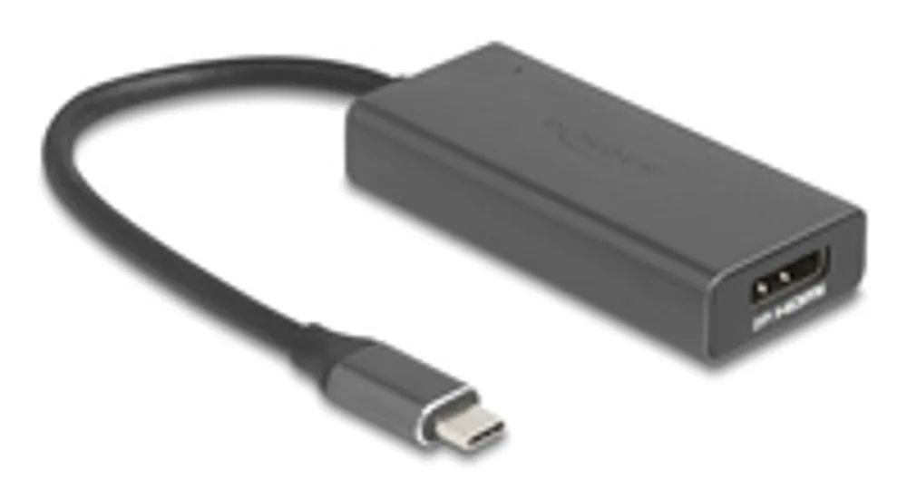 Delock Adapterkabel - 24 pin USB-C männlich zu HDMI, DisplayPort weiblich - Grau - 8K120Hz (7680 x 4320)