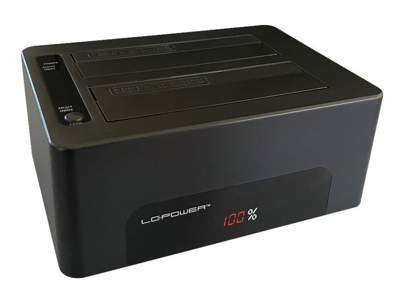 LC-Power LC-DOCK-U3-V - HDD-Dockingstation mit Netzanzeige, Ein/Aus-Schalter Schächte: 1 - 2,5" / 3,5" gemeinsam genutzt (6,4 cm/8,9 cm gemeinsam genutzt)