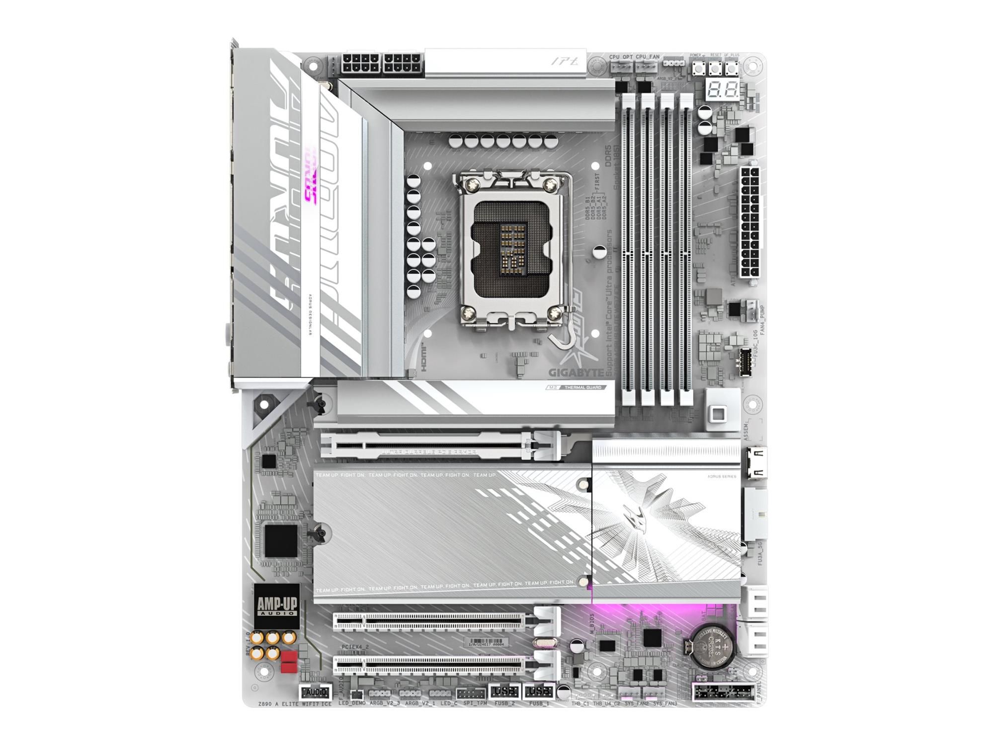 Gigabyte AORUS Z890 ELITE WIFI7 ICE - Motherboard - ATX - LGA1851-Sockel - Z890 Chipsatz - USB4, USB-C 3.2 Gen 2x2, USB 3.2 Gen 1, USB 3.2 Gen 2 - 2.5 Gigabit LAN, Bluetooth, Wi-Fi 7 - Onboard-Grafik (CPU erforderlich)