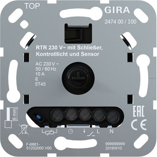 Gira RTR 230V SCHLIEßER KONTR. FBH / GIRA 247400 NON-DESIGN UP 247400