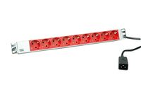 Bachmann 333.936 - 2 m - 9 AC-Ausgänge - Indoor - Typ F - Aluminium - Grau - Rot