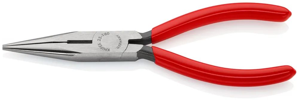 KNIPEX Flachrundzange mit Schneide (Radiozange) mit Kunststoff überzogen schwarz atramentiert 160 mm