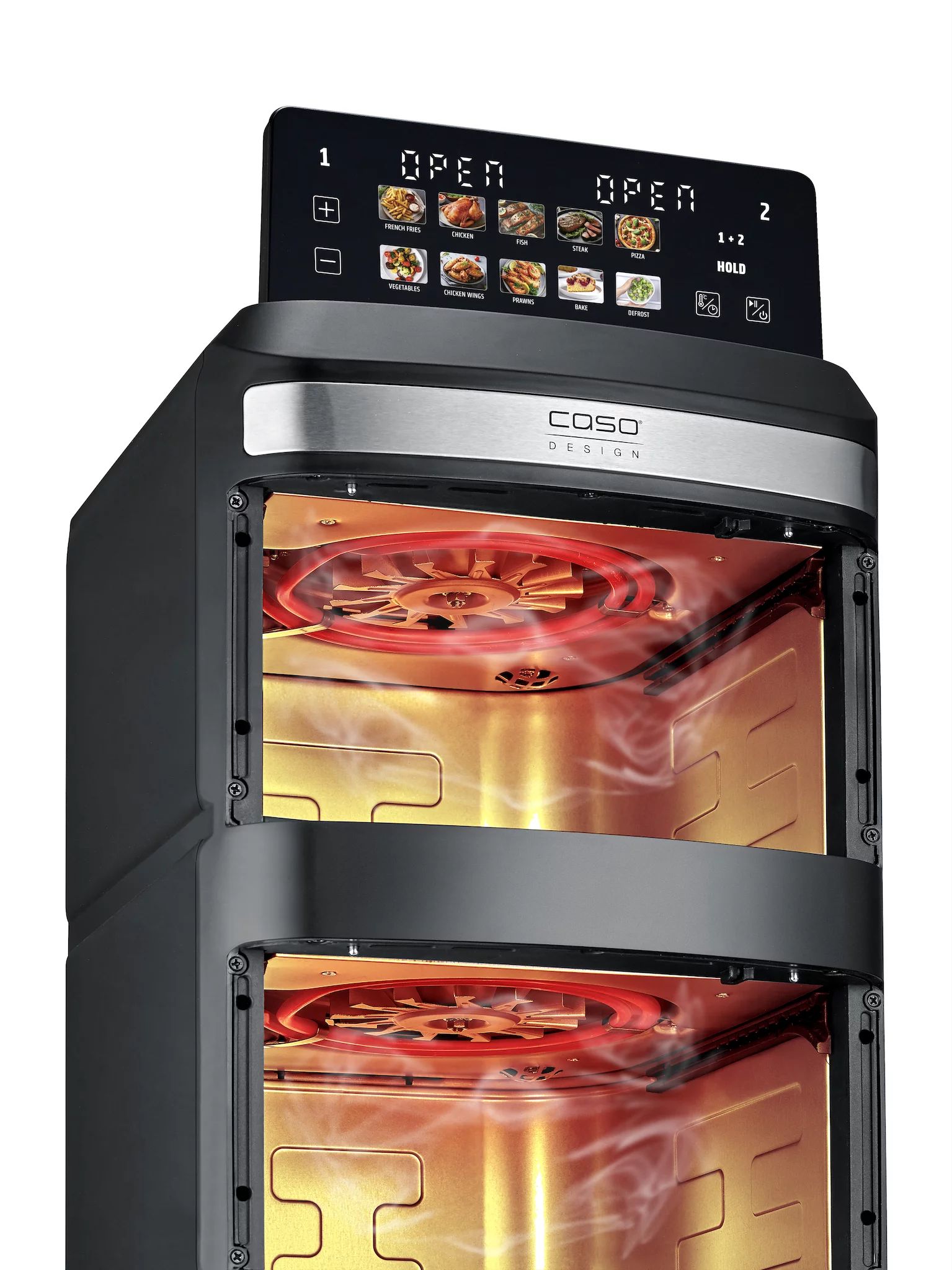 CASO AirFry DuoTower, 12,4 l Gesamtvolumen