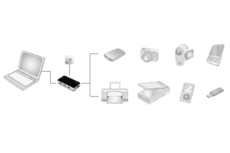 DIGITUS USB 3.0 Hub, 4-Port schwarz