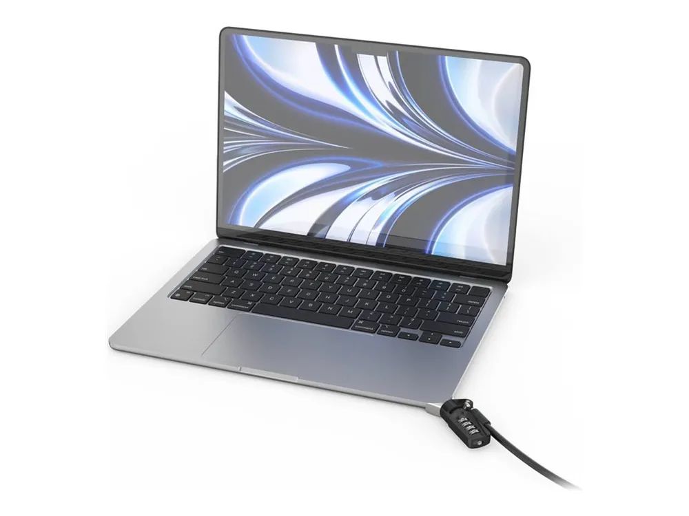 Compulocks Ledge Lock Adapter for MacBook Air 13" M2-M4 with Combination Lock Silver