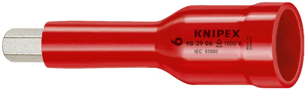 KNIPEX Steckschlüsseleinsatz für Innensechskantschrauben mit Innenvierkant 3/8" 75 mm