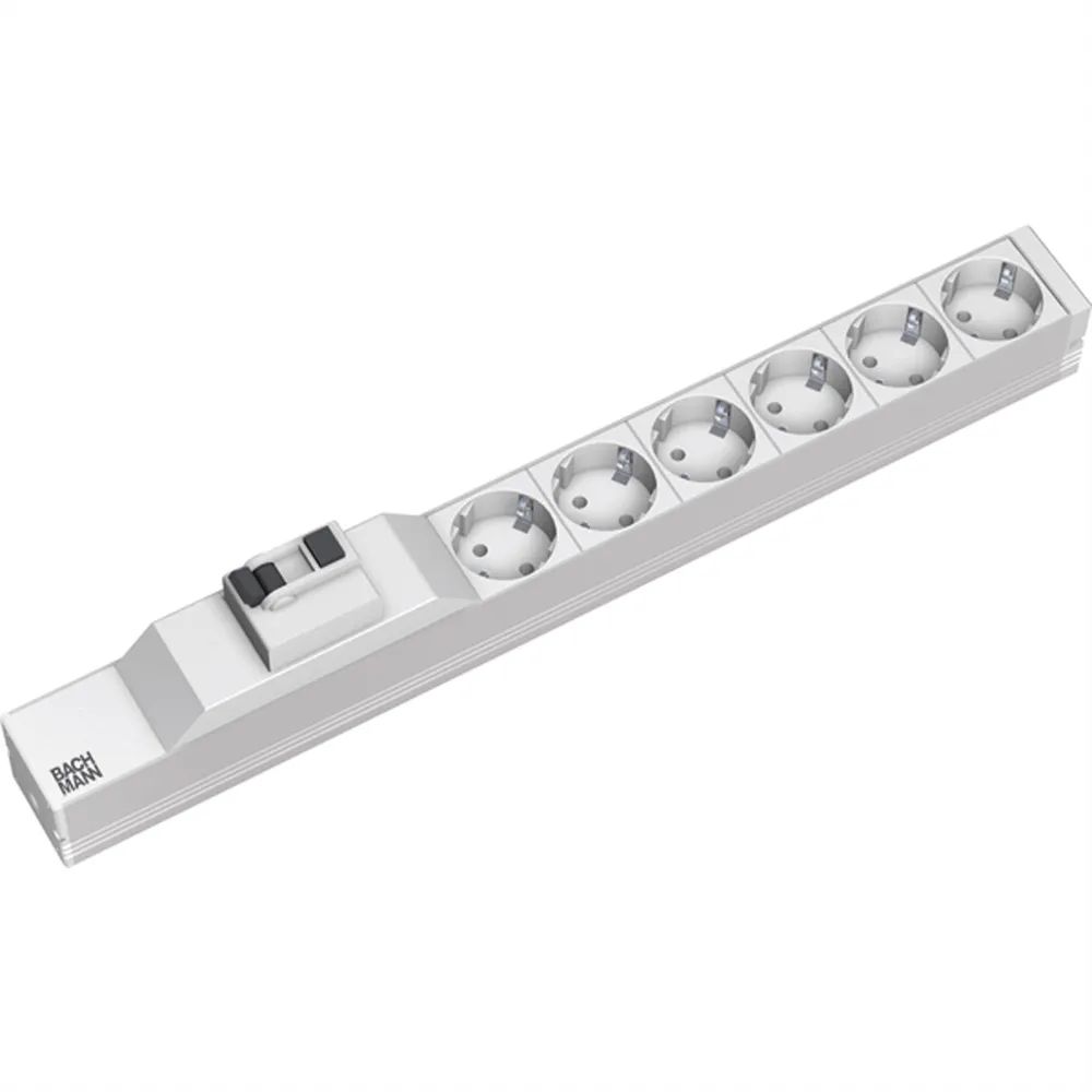 Bachmann Steckdosenleiste (Rack - einbaufähig) - Eingabe, Eingang CEE 7/4 - Ausgangsanschlüsse: 6 (CEE 7/4)