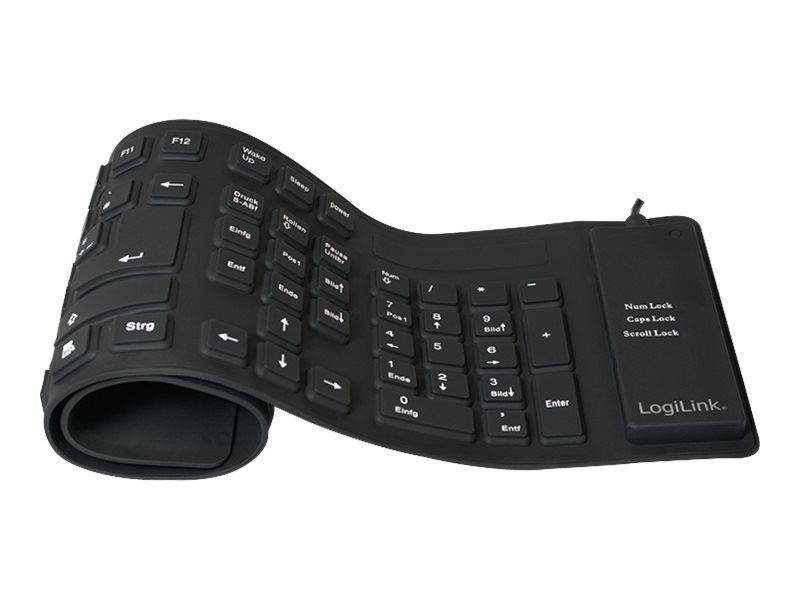LogiLink Flexible Waterproof - Tastatur - PS/2 USB - Tastatur - 106 Tasten