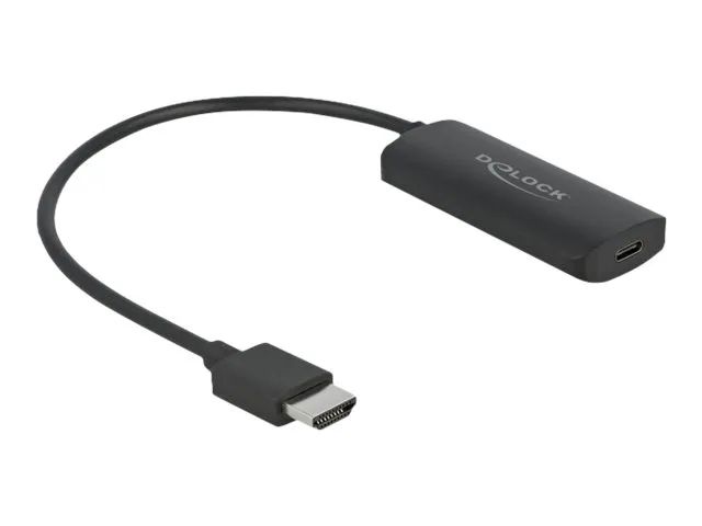 Delock Videoadapter - HDMI männlich zu USB-C weiblich - 18 cm - Schwarz - Unterstützung für 8K30Hz (7680 x 4320)