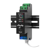 Shelly Pro 2PM - Halbleiterrelais - Schwarz - 802.11b - 802.11g - Wi-Fi 4 (802.11n) - 2,483 GHz - 30 m - 13,34 dBmW