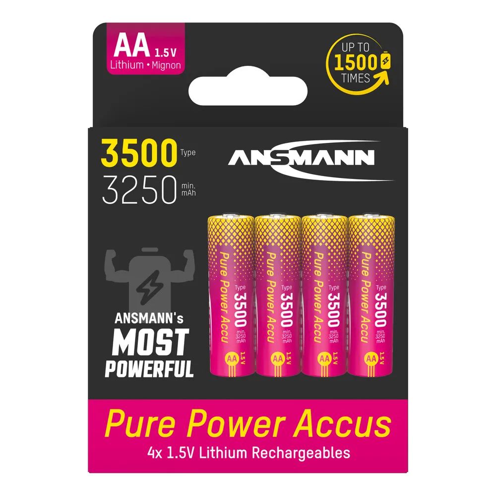 Ansmann Akku AA PurePower 3500 4er Li-Ion - Akku - Mignon (AA)