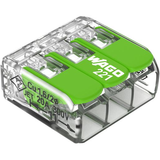 Wago 3-LEITERKLEMME 3X0,14-4MM *F* / WAGO 221-423 GREEN RANGE 221-423
