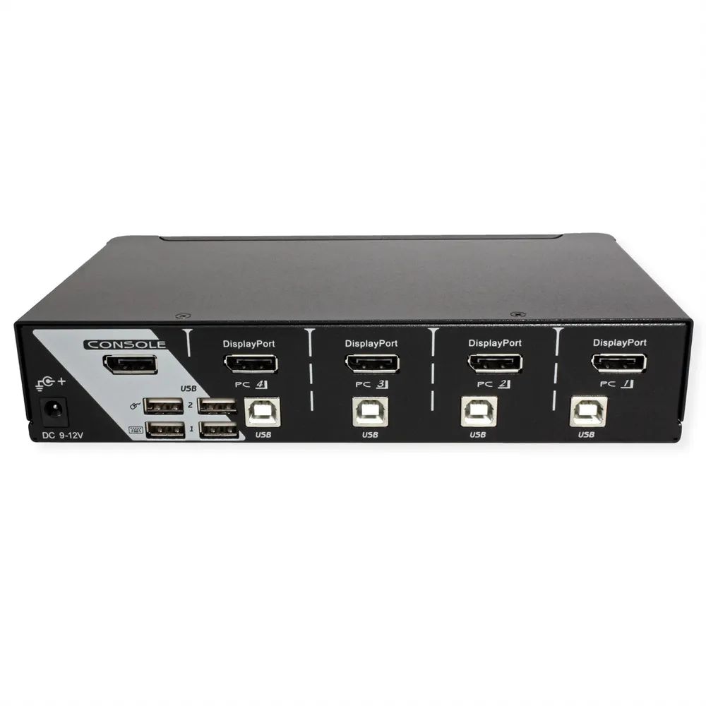 ROLINE DisplayPort USB 2.0 KVM Switch, 1 User - 4 PC