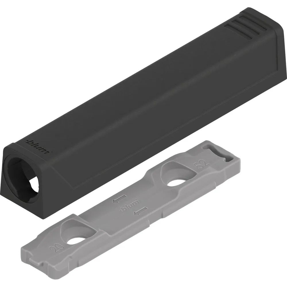 BLUM TIP-ON gerade Adapterplatte 956A1201, Langversion, carbonschwarz