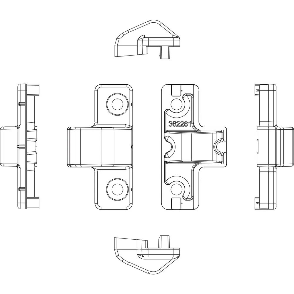 MACO Anpressverschluss verdeckt PVC Rahmenteil REHAU S730 silber (362281)