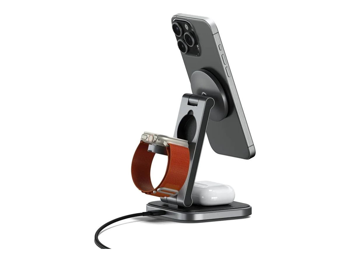 Satechi Kabelloses Ladegerät - 3-in-1, faltbar, Qi2 + AC-Netzteil