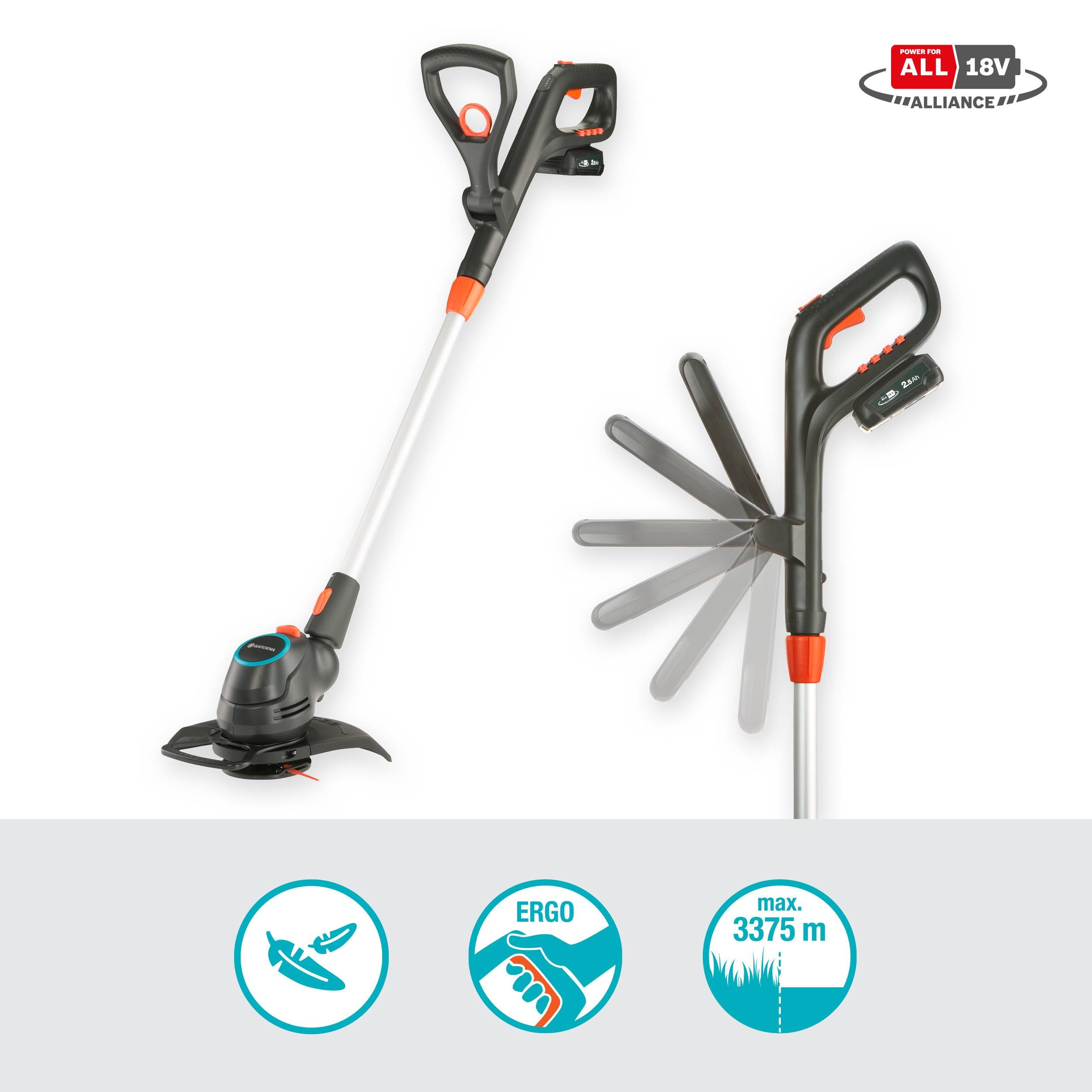 Gardena Akku-Trimmer ComfortCut 23/18V P4A Ready-To-Use Set