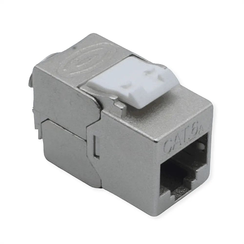 ROLINE Cat.6A (Class EA) Keystone, RJ-45, geschirmt, werkzeuglos, GHMT, silberfarben