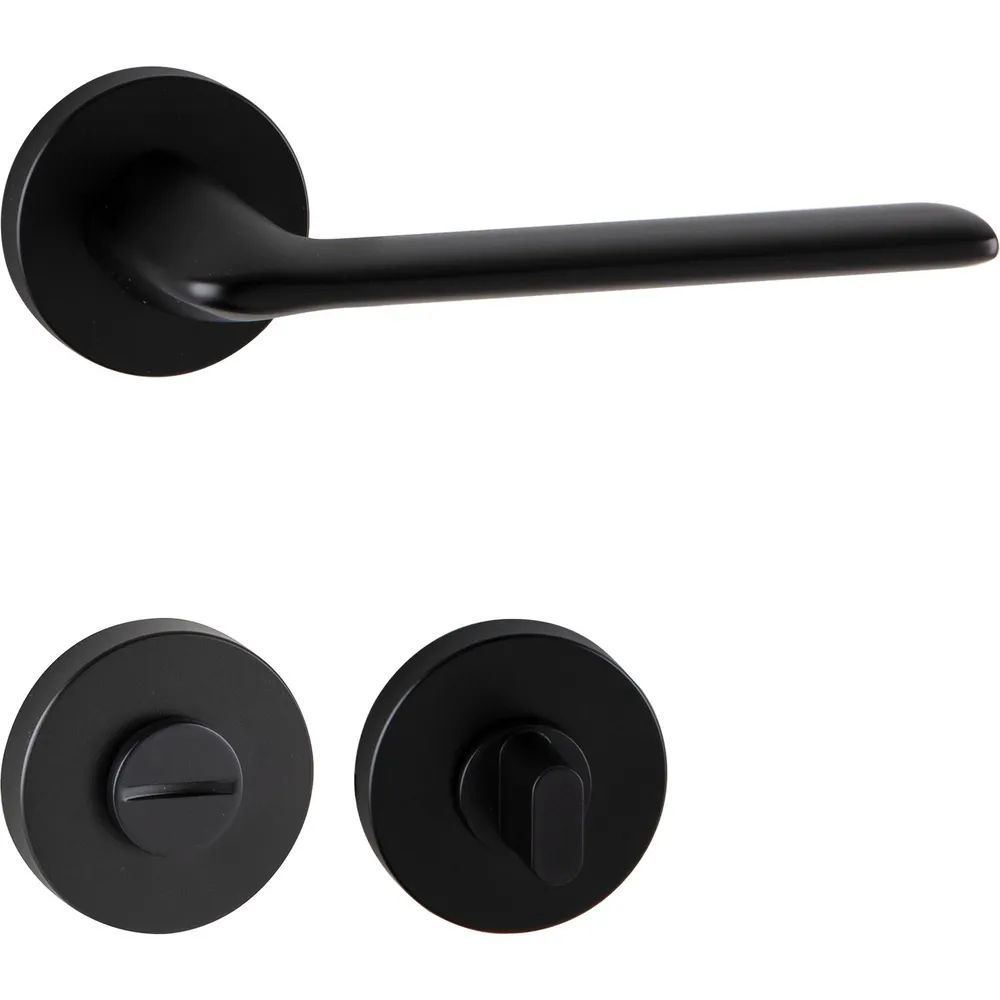 MARCHESI Drückergarnitur UMAG auf Rosette WC, 38-45 mm, Zamak schwarz matt