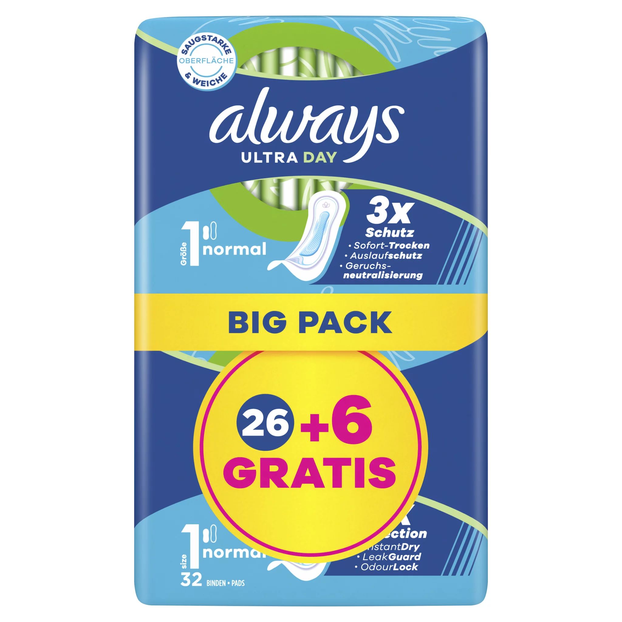 always Ultra Binde Normal BigPack 26+6 GRATIS