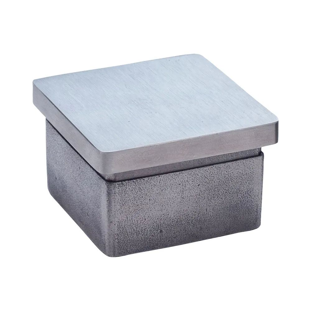 CROSO Endkappe eckig, 60 x 40 mm, Edelstahl geschliffen V2A